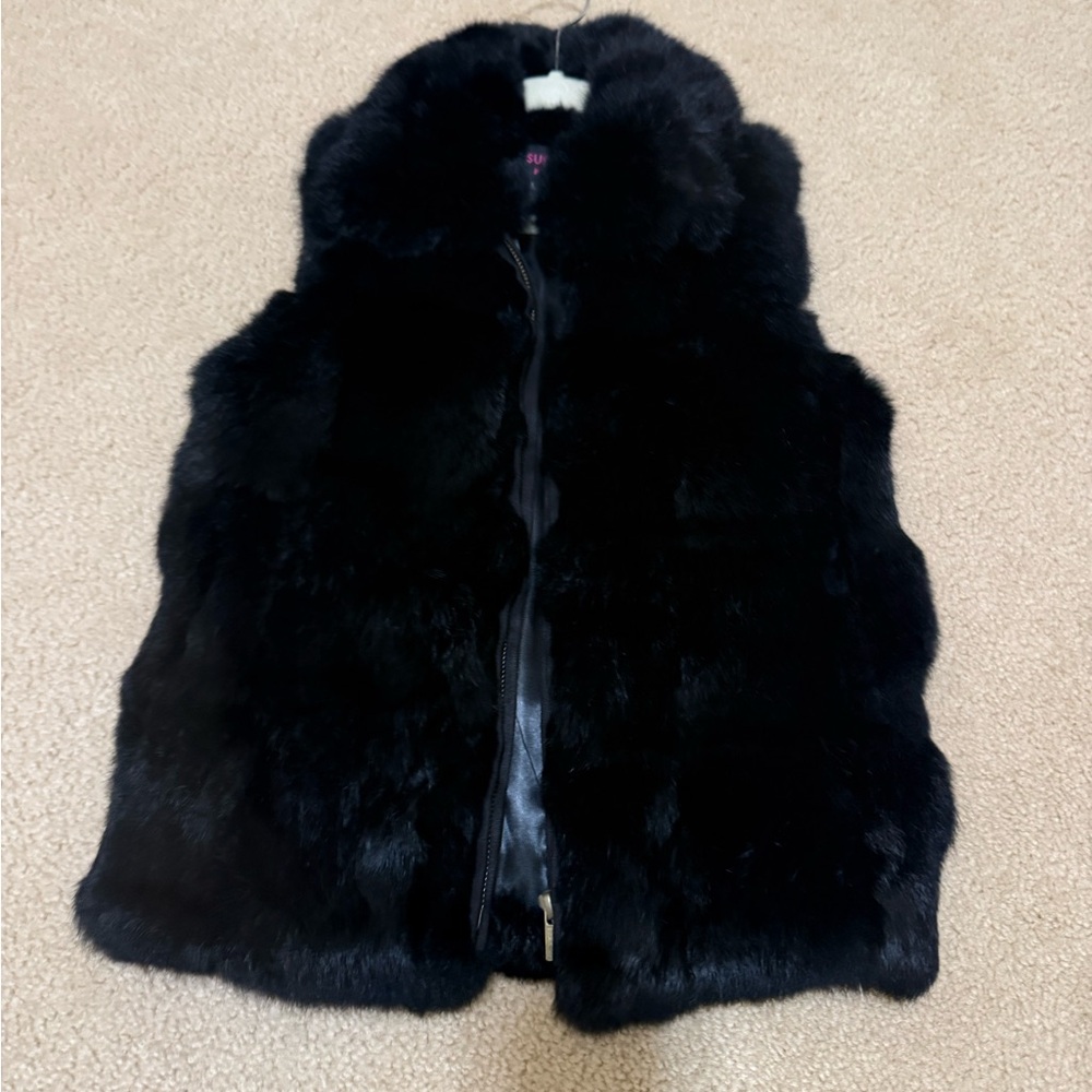 NWOT! Glam Sorell Girls Rabbit Fur Vest - small